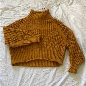 Chunky cropped turtleneck sweater